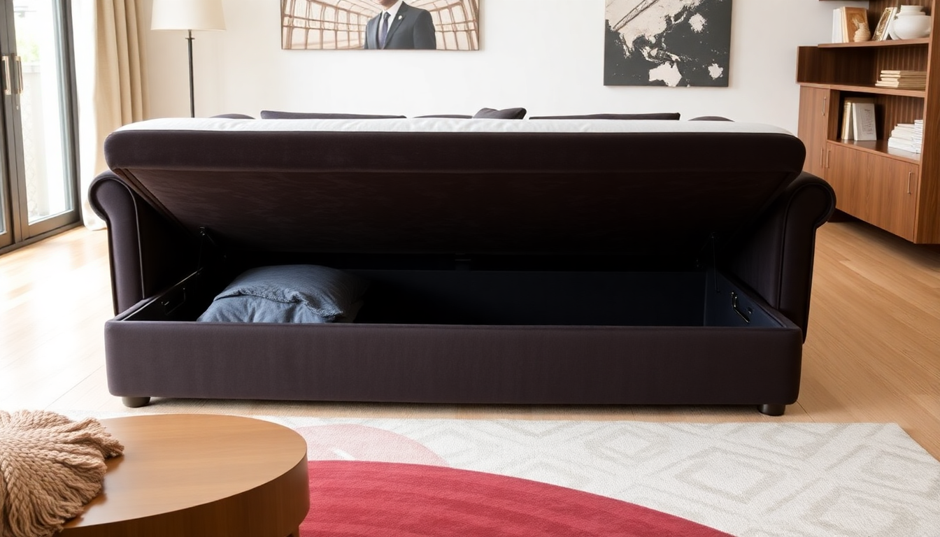 2025: Transforma tu espacio con camas arcón de terciopelo y sofás convertibles para un interior práctico y elegante