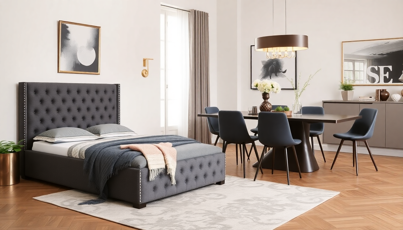 Aménagement de Chambre 2025 : Comment Choisir un Lit Coffre Tissu et une Table à Manger Design pour un Intérieur Élégant