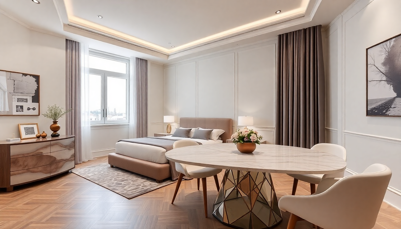 Créez un Intérieur Élégant en 2025 : Lits Coffres Tissus et Tables à Manger Ronde en Marbre pour un Aménagement Optimal