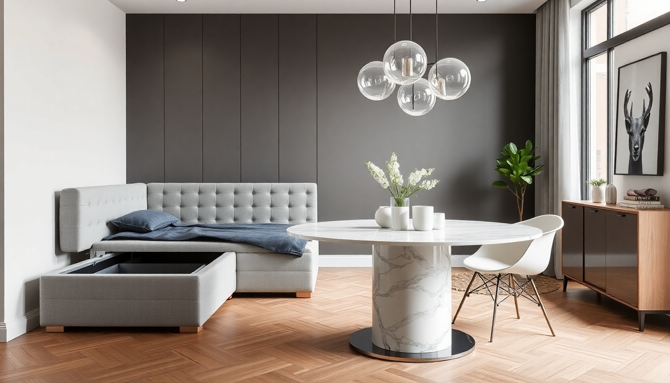 Guide 2025 : Comment Choisir un Lit Coffre Tissu et une Table à Manger Ronde en Marbre pour un Espace Chic et Pratique