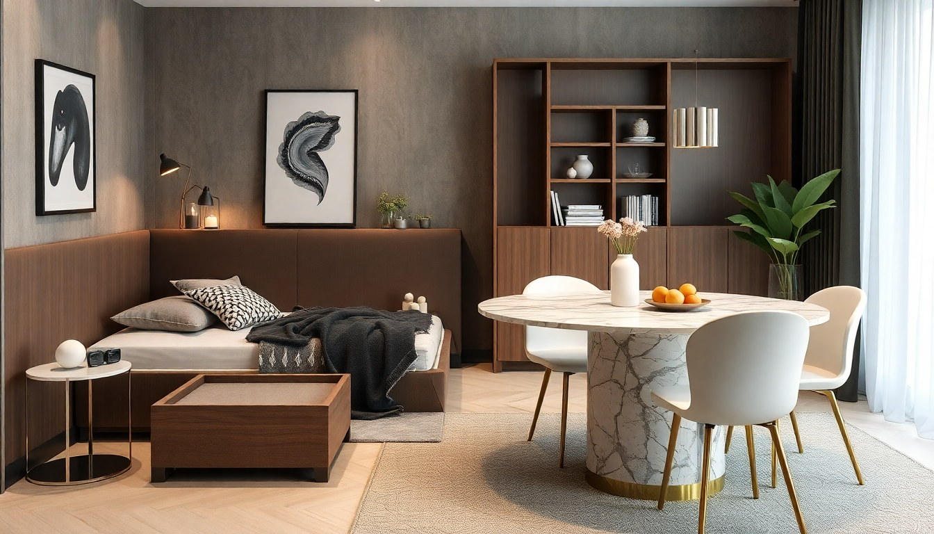 Aménagement Pratique en 2025 : Intégrez des Lits Coffres et Tables à Manger Ronde en Marbre pour un Intérieur Chic et Fonctionnel