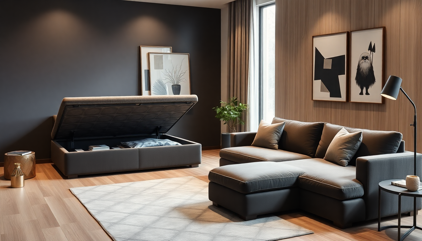 Intégrer la Literie avec Coffre en Velours Côtelé et Canapés Reformables : Astuces pour un Salon Chic et Fonctionnel