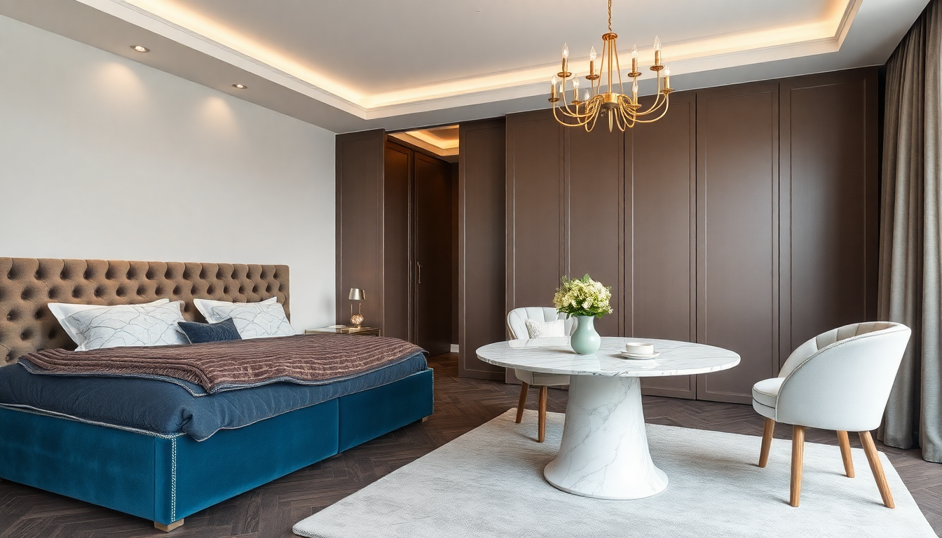 Camas y mesas de comedor: cree un dormitorio confortable con terciopelo y mármol en 2025