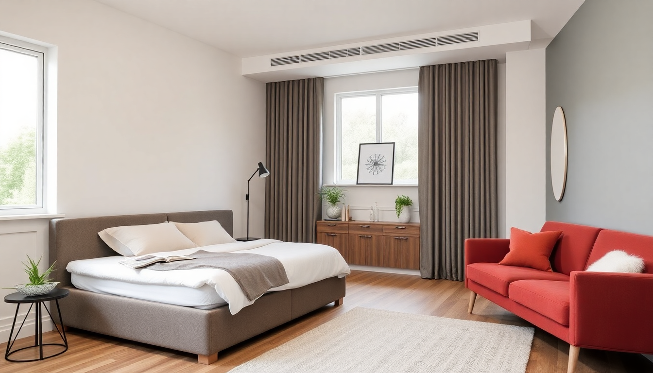 Aspecto asequible del salón/dormitorio: consejos para combinar somieres, ropa de cama moderna y sofás convertibles en tejido de pana o terciopelo de bucles.