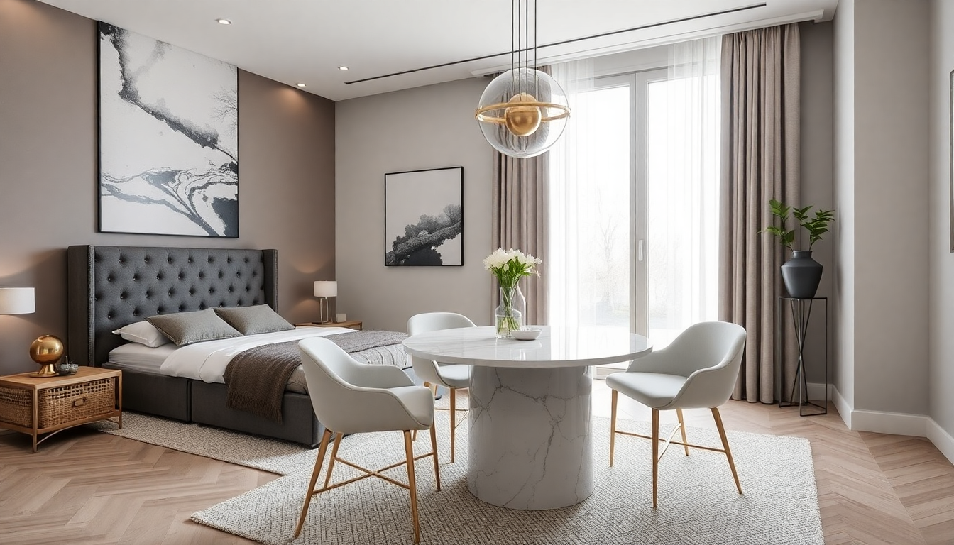 2025: Amuebla tu espacio con camas arcón de terciopelo y mesas de comedor redondas de mármol blanco para un estilo elegante