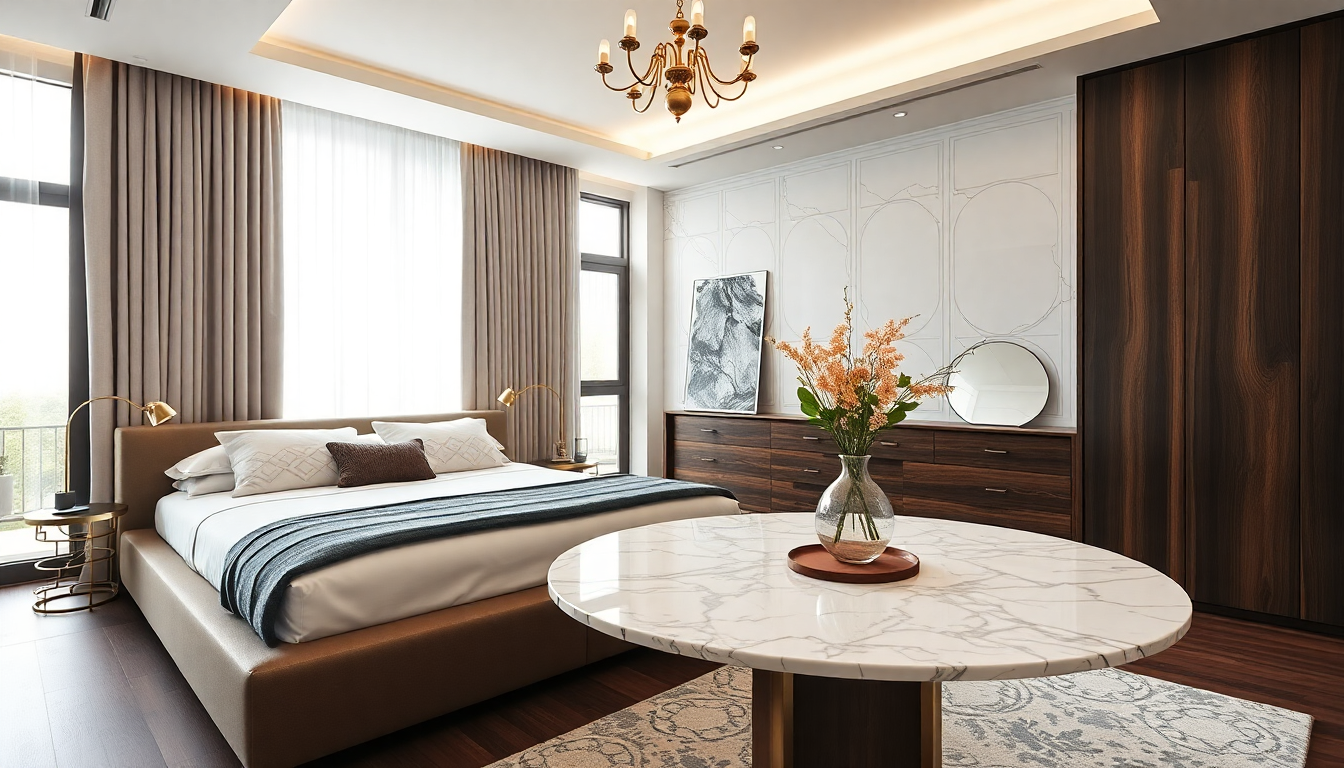 Aménagement Élégant : Lits Coffres et Tables à Manger Ronde en Marbre pour un Intérieur Chic en 2025