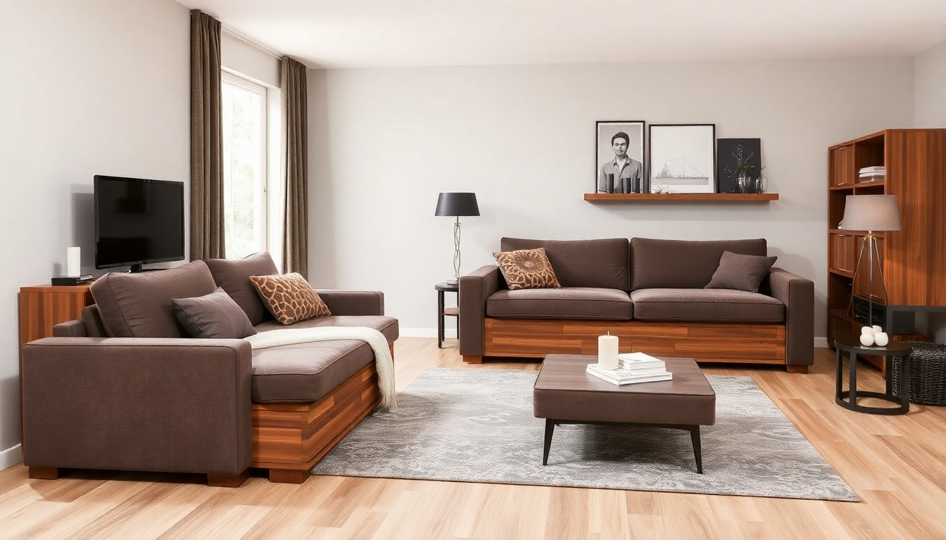 Design modulable : créer un salon‑chambre chic avec sommiers à coffre, canapés convertibles et tissus tendance (velours côtelé, tissu bouclé)