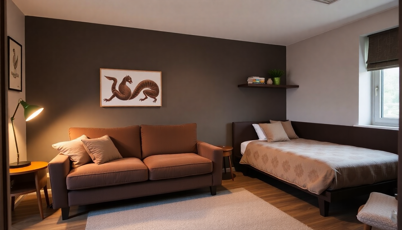 Literie avec coffre et canapé convertible pour petits espaces : astuces déco en velours côtelé et tissu bouclé