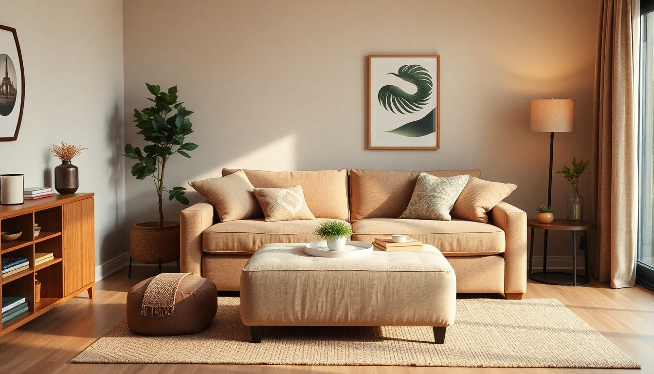 Transformer un séjour en chambre d'appoint en 15 minutes : astuces pour associer sommier avec coffre, matelas et canapé convertible en velours côtelé ou tissu boucle velours