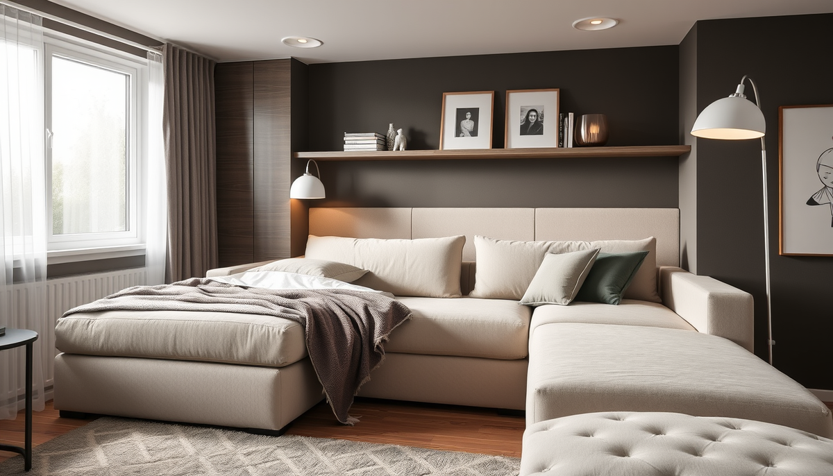 Gain de place et style durable : literie coffre et canapés convertibles en velours côtelé et tissu boucle pour des intérieurs Casafab modernes
