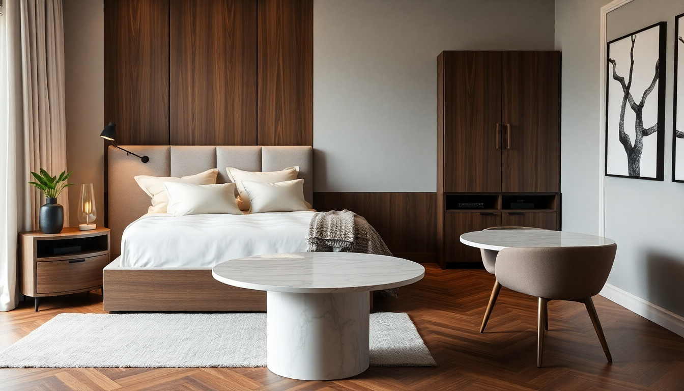 2025 : Comment Aménager Votre Intérieur avec des Lits Coffres 180x200 et des Tables à Manger Ronde en Marbre pour un Style Pratique et Élégant