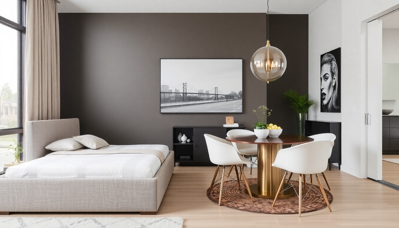 Interiorismo óptimo en 2025: elige una cama arcón de tela y una mesa de comedor redonda para un interior chic y práctico