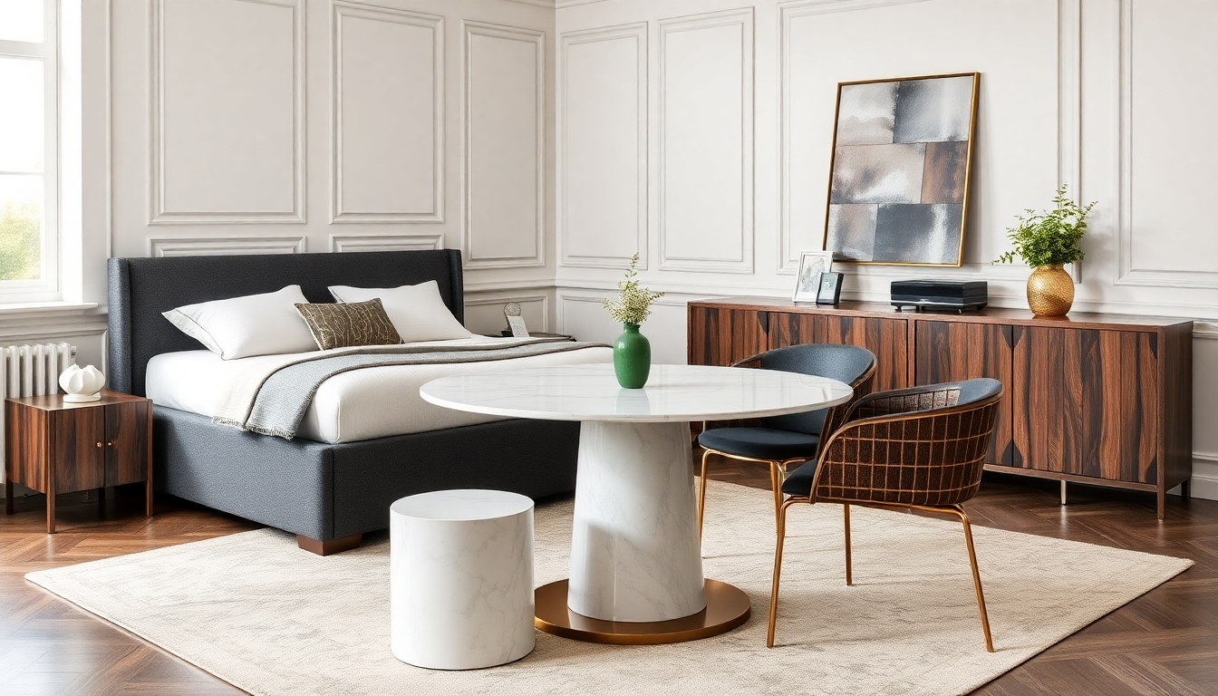 2025 : Aménagement de votre Intérieur avec des Lits Coffres en Tissu et des Tables à Manger Ronde en Marbre pour un Style Pratique et Élégant
