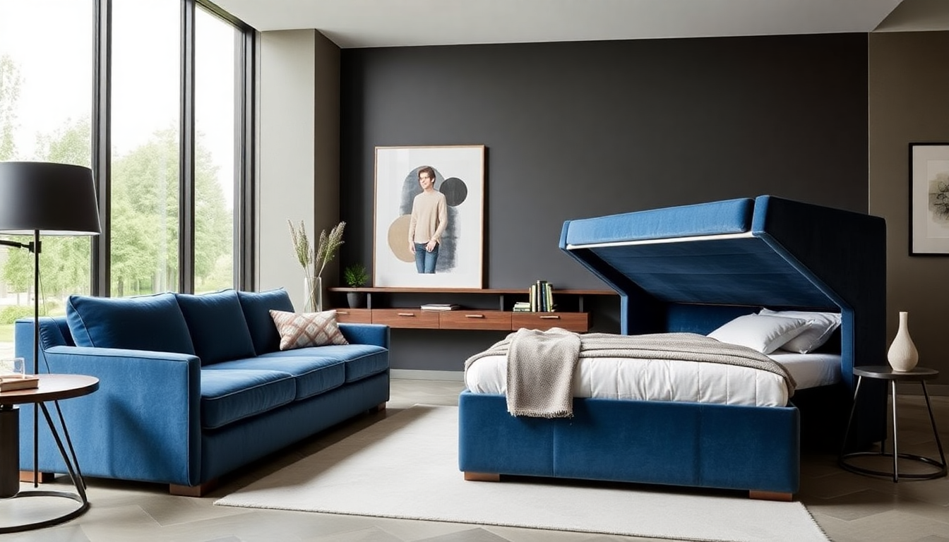 Literie et Canapés Tendance 2025 : Comment Allier Confort et Style avec des Lits Coffres et Canapés Convertibles en Velours