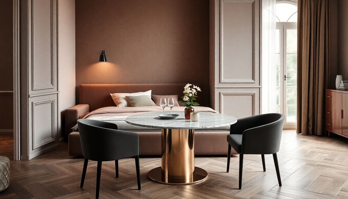 2025: Cómo combinar camas de tela con almacenaje y mesas de comedor redondas de mármol para un diseño elegante y funcional