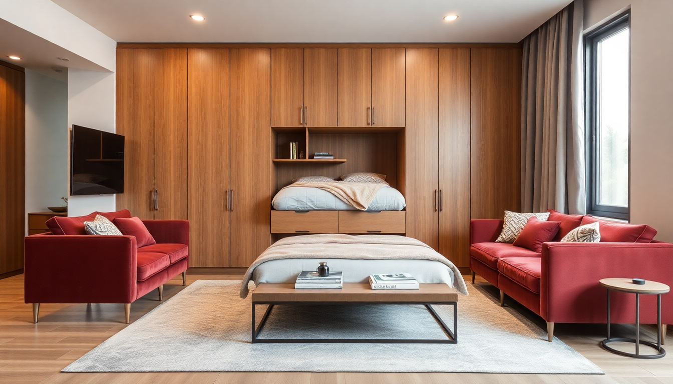 Les secrets d'un intérieur modulable : literie avec coffre et canapés convertibles en velours côtelé et tissu boucle pour optimiser l'espace