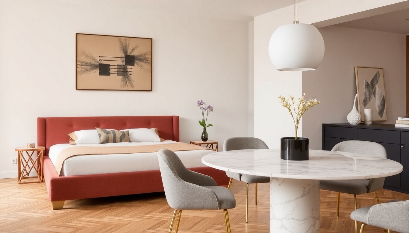 2025 : Amuebla tu casa con camas arcón de tela y mesas de comedor redondas de mármol para un estilo contemporáneo y práctico