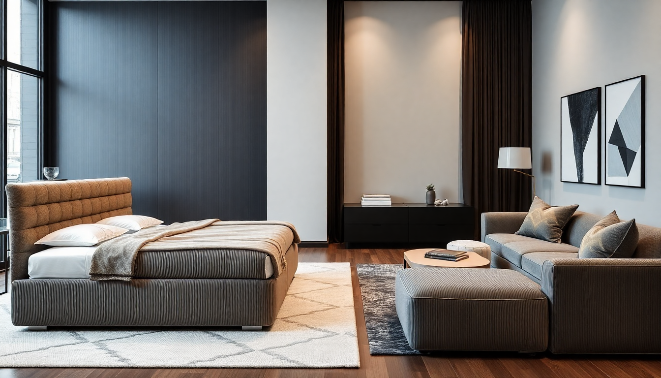 Innovations en décoration intérieure : associer literie avec coffre en velours côtelé et canapés modulables pour un intérieur multifonction en 2026