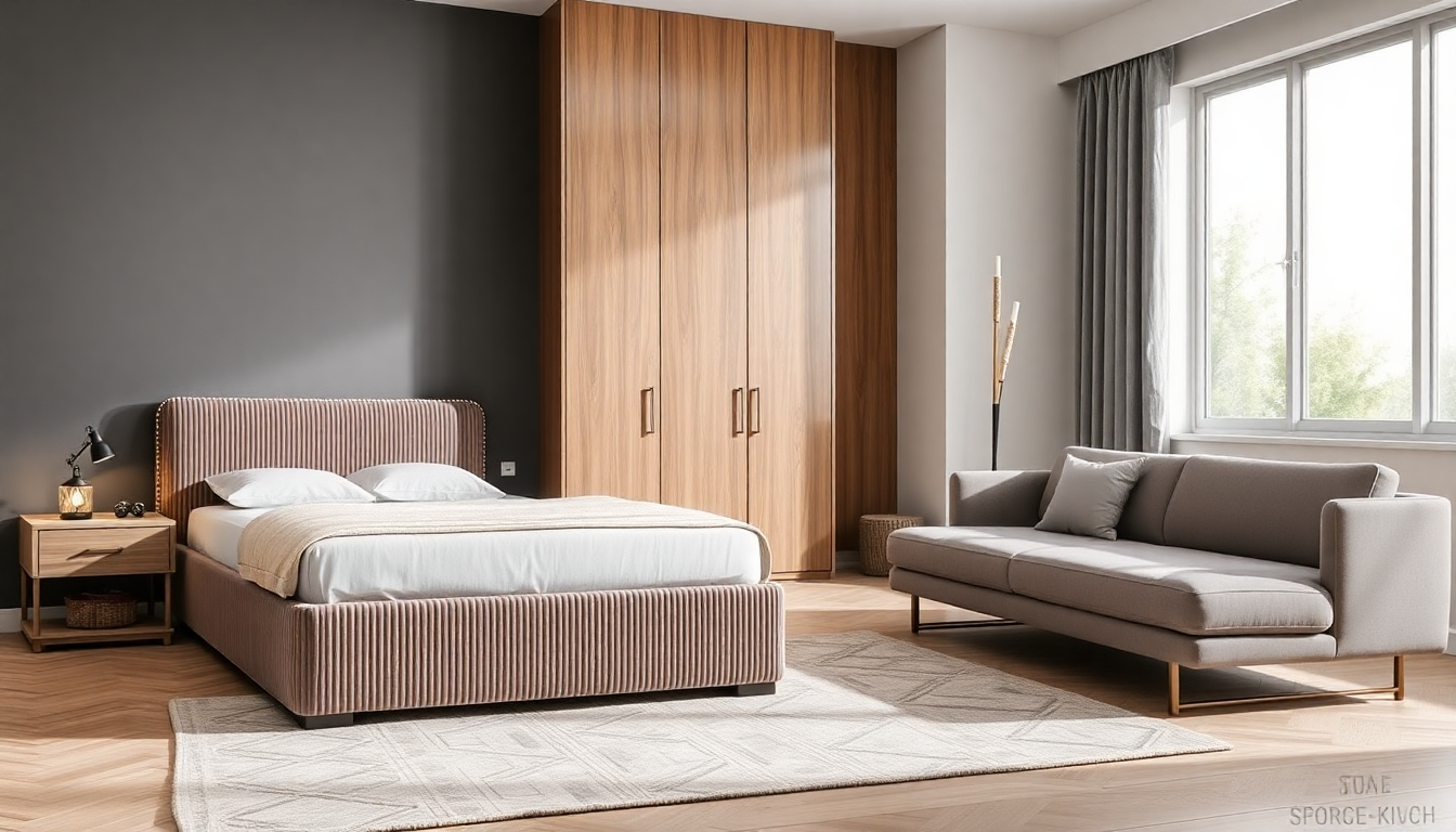 L'alliance Parfaite du Confort et du Rangement : Sommiers avec Coffre en Velours Côtelé et Canapés Convertibles Modernes