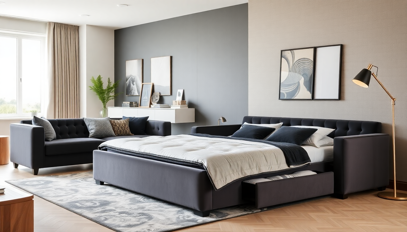 2025 : Aménagez Votre Salon avec des Canapés Convertibles en Velours Côtelé et des Sommiers à Coffre pour un Espace Chic et Pratique