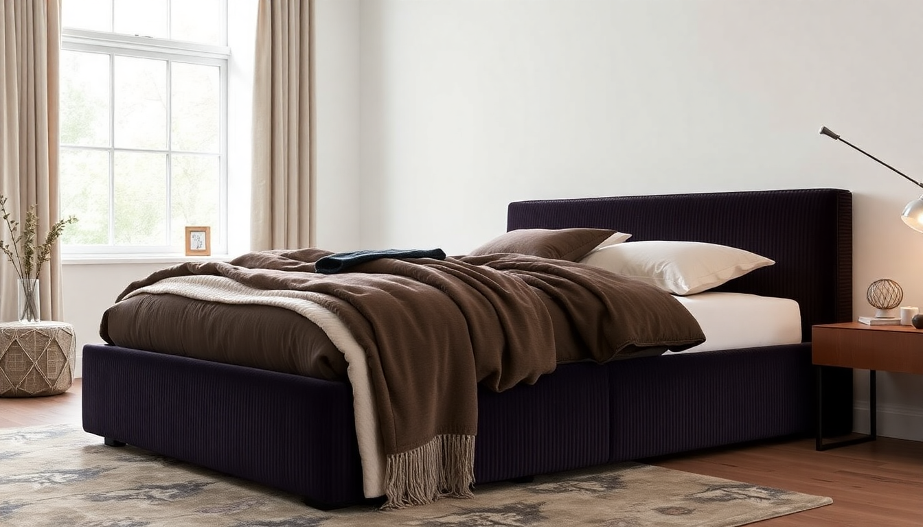 Comment Choisir le Sommier avec Coffre Idéal en Velours Côtelé pour un Intérieur Moderne et Fonctionnel