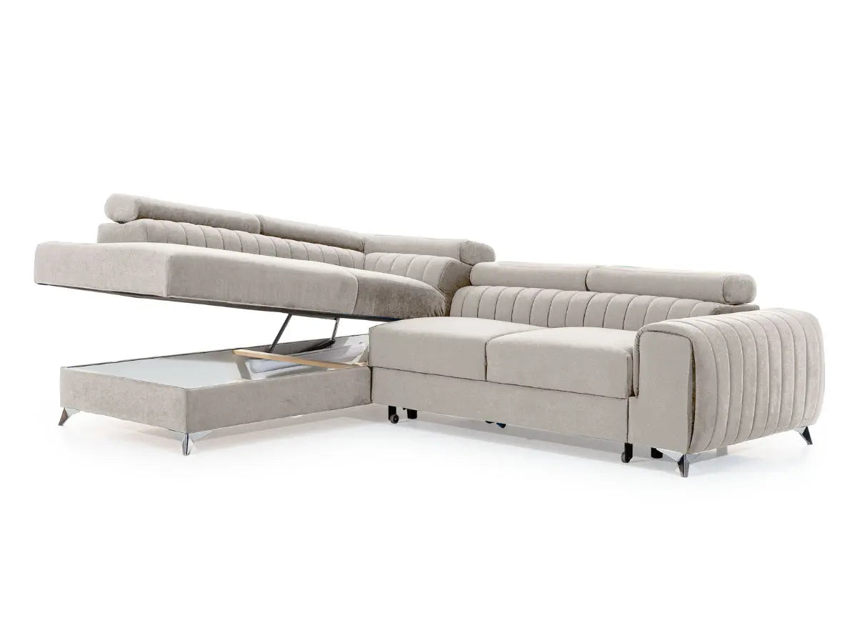 Canapé d'angle convertible têtières relevables SEOUL