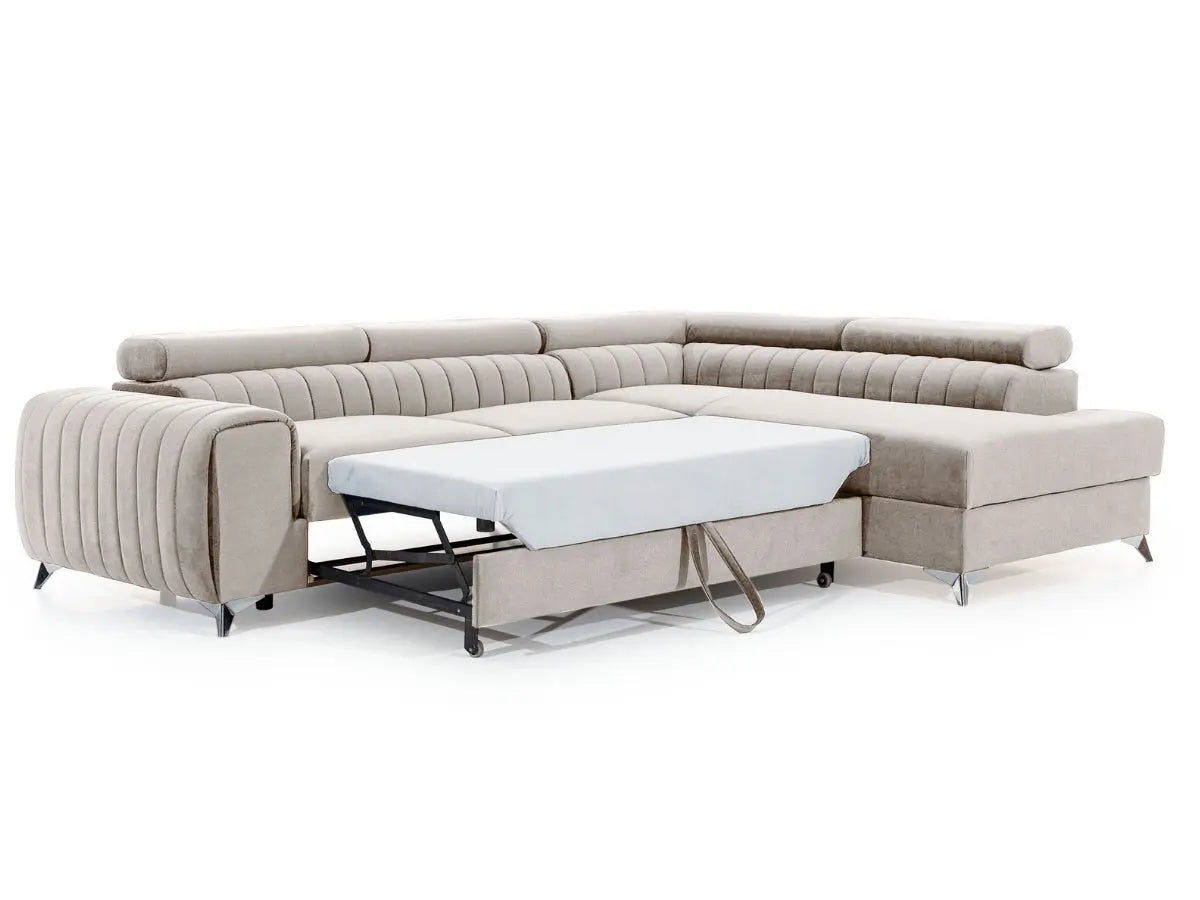 Canapé d'angle convertible têtières relevables SEOUL