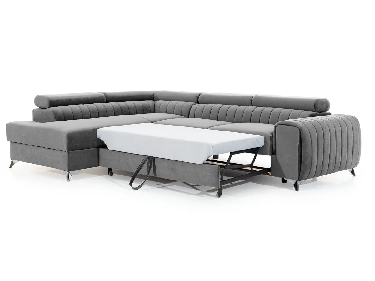 Canapé d'angle convertible têtières relevables SEOUL