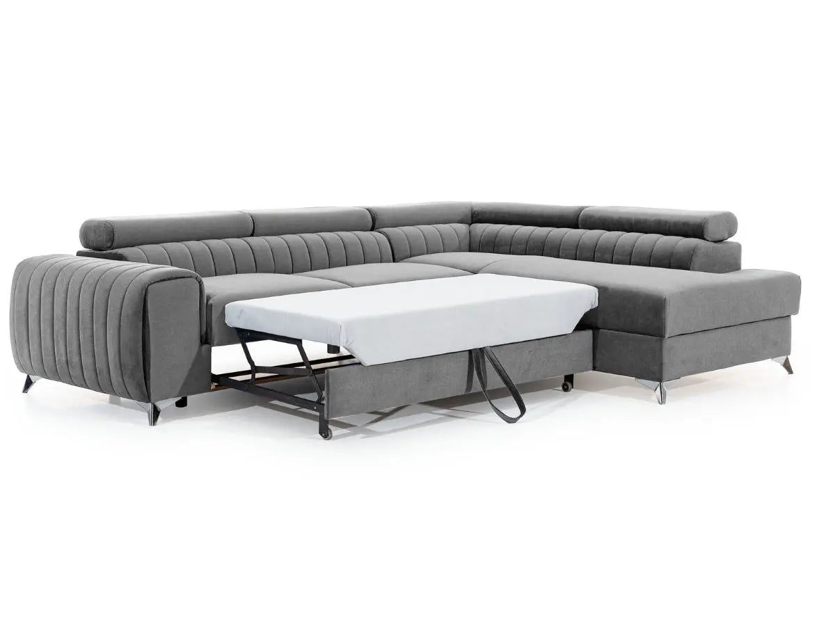 Canapé d'angle convertible têtières relevables SEOUL