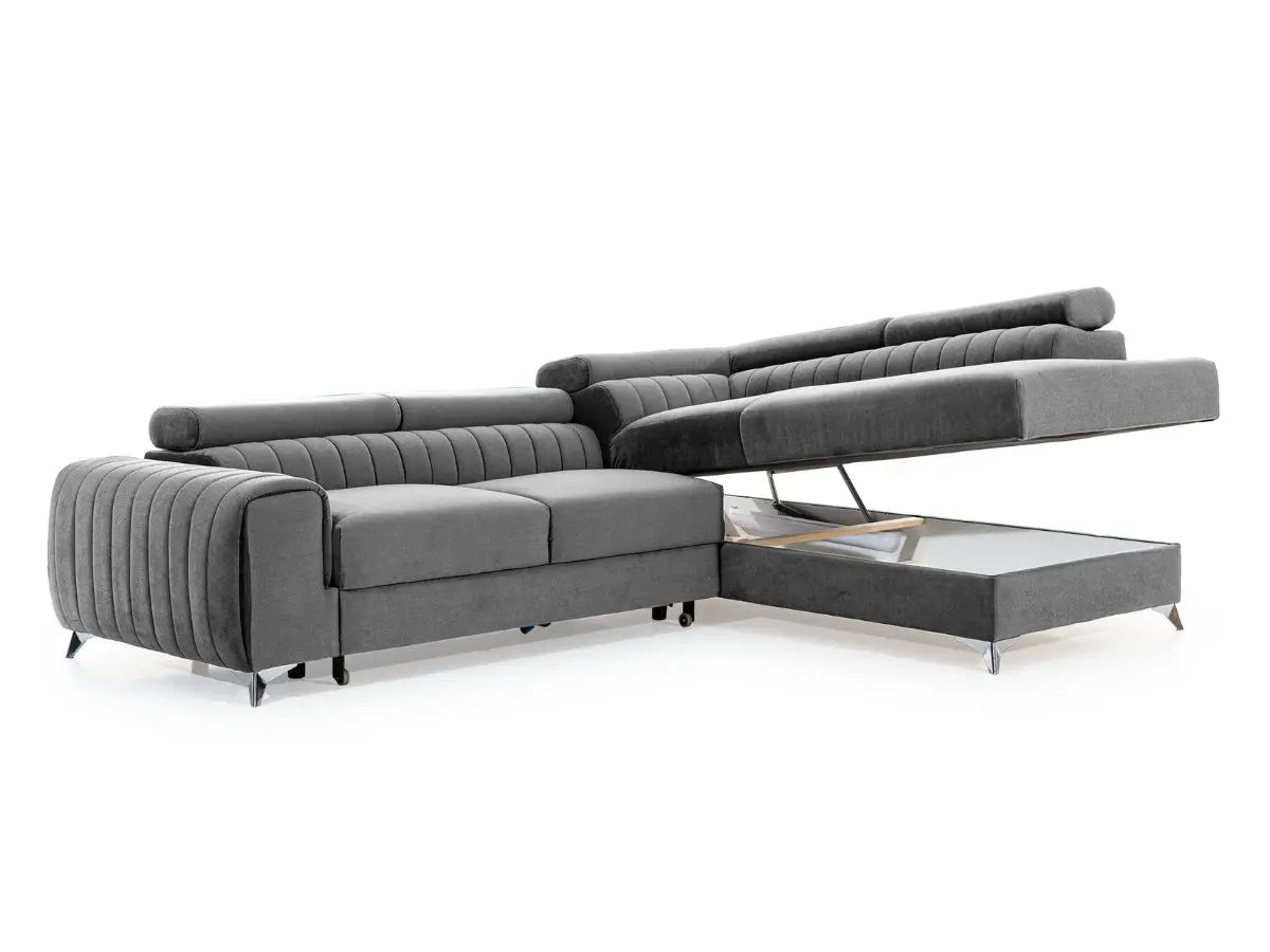 Canapé d'angle convertible têtières relevables SEOUL