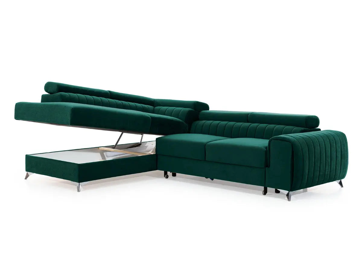 Canapé d'angle convertible têtières relevables SEOUL