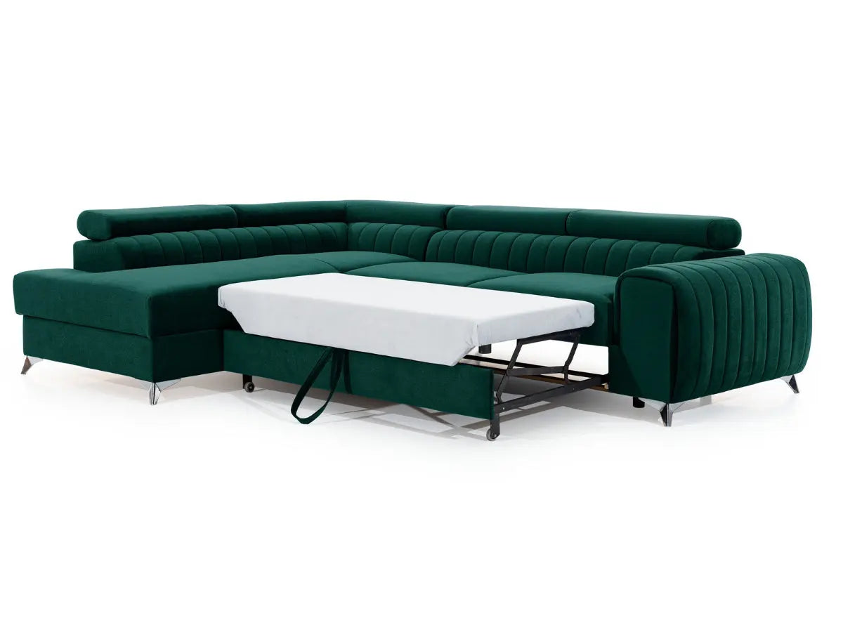 Canapé d'angle convertible têtières relevables SEOUL