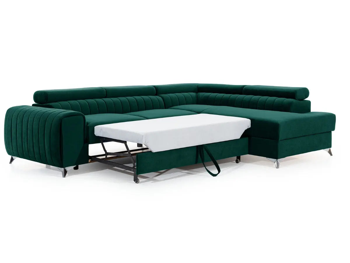 Canapé d'angle convertible têtières relevables SEOUL