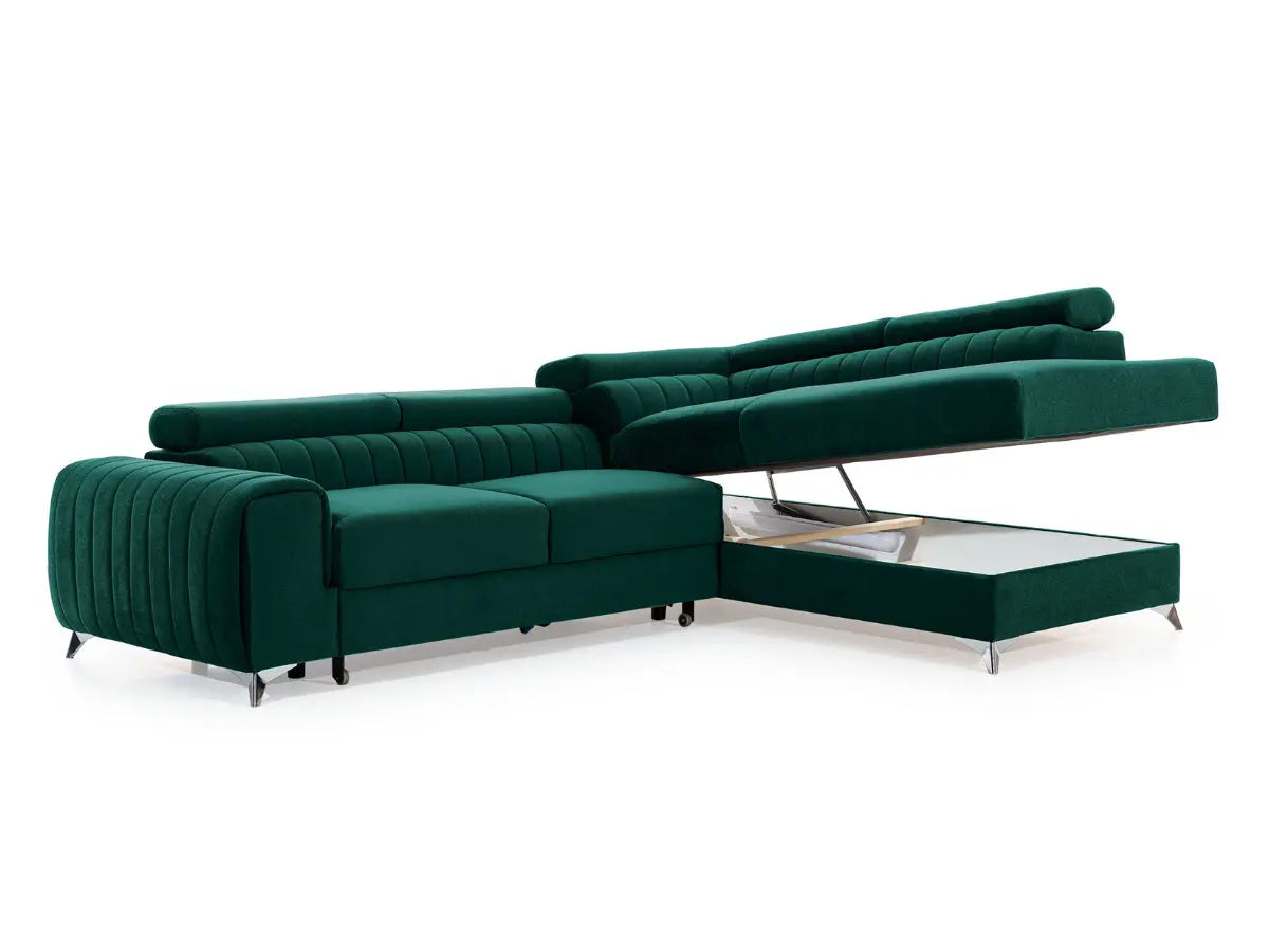 Canapé d'angle convertible têtières relevables SEOUL