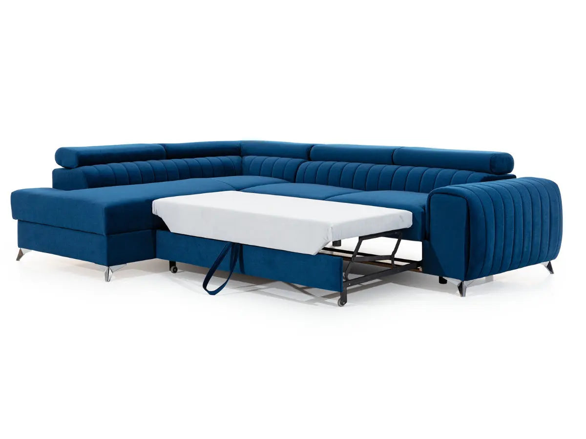 Canapé d'angle convertible têtières relevables SEOUL