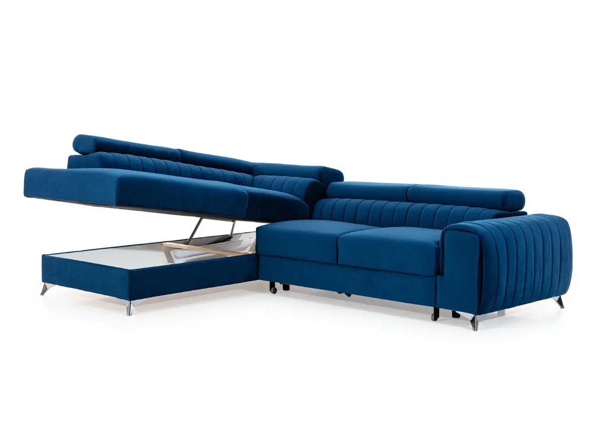 Canapé d'angle convertible têtières relevables SEOUL