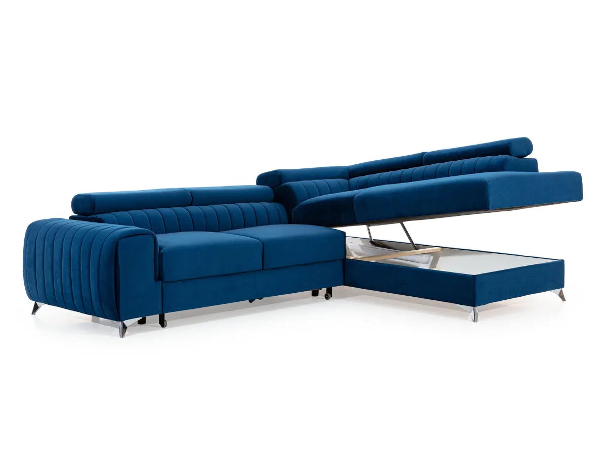 Canapé d'angle convertible têtières relevables SEOUL