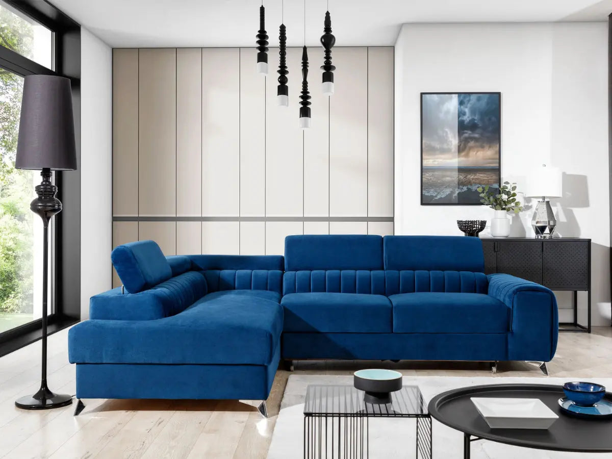 Canapé d'angle convertible têtières relevables SEOUL