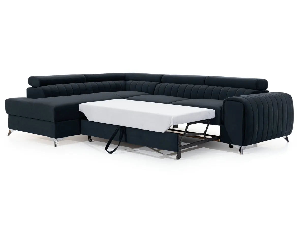 Canapé d'angle convertible têtières relevables SEOUL