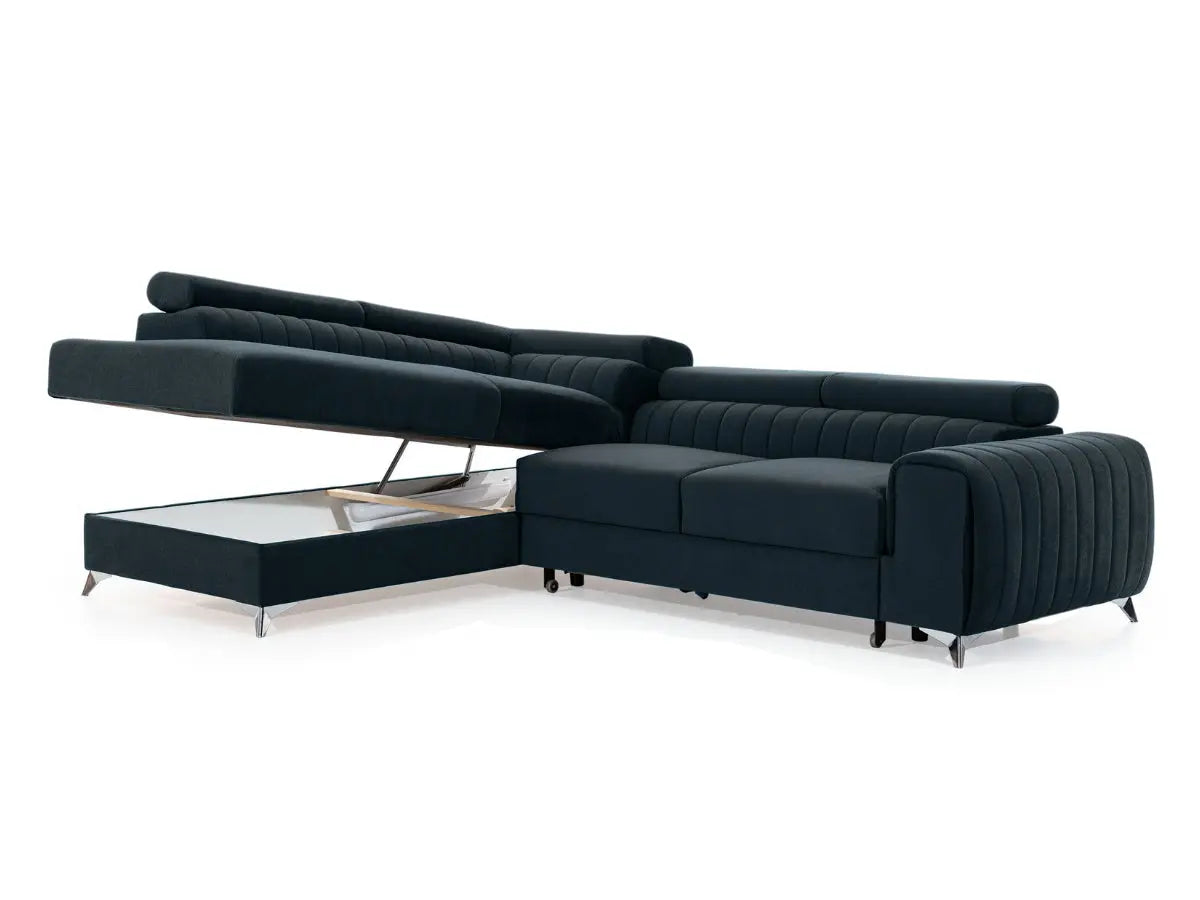 Canapé d'angle convertible têtières relevables SEOUL