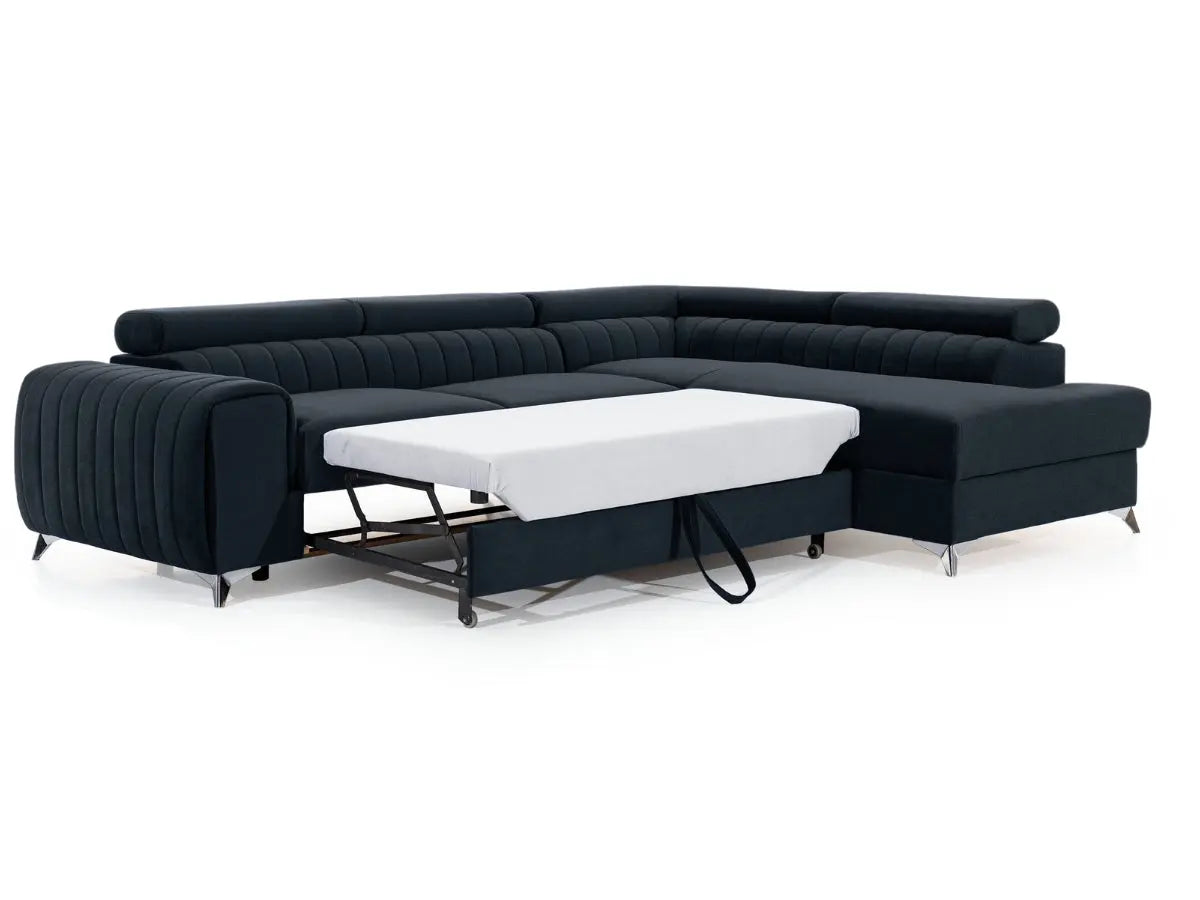 Canapé d'angle convertible têtières relevables SEOUL