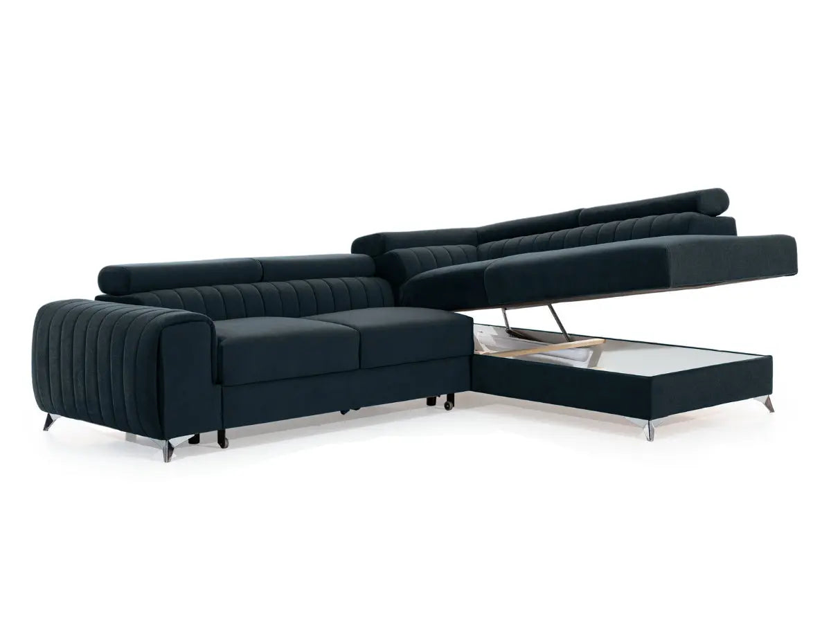 Canapé d'angle convertible têtières relevables SEOUL