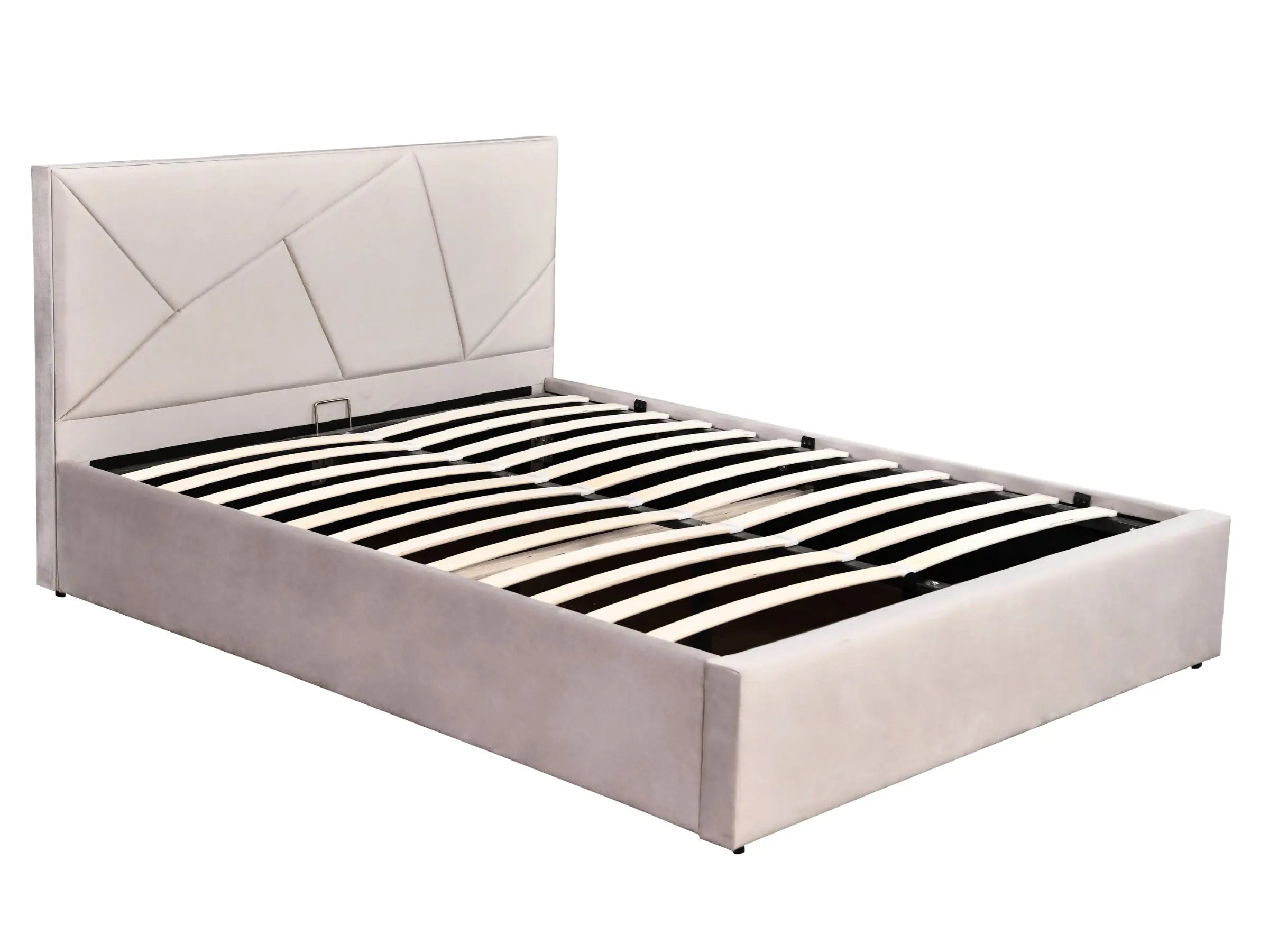 Lit coffre design - LEA 180x200-cm-Velours-beige