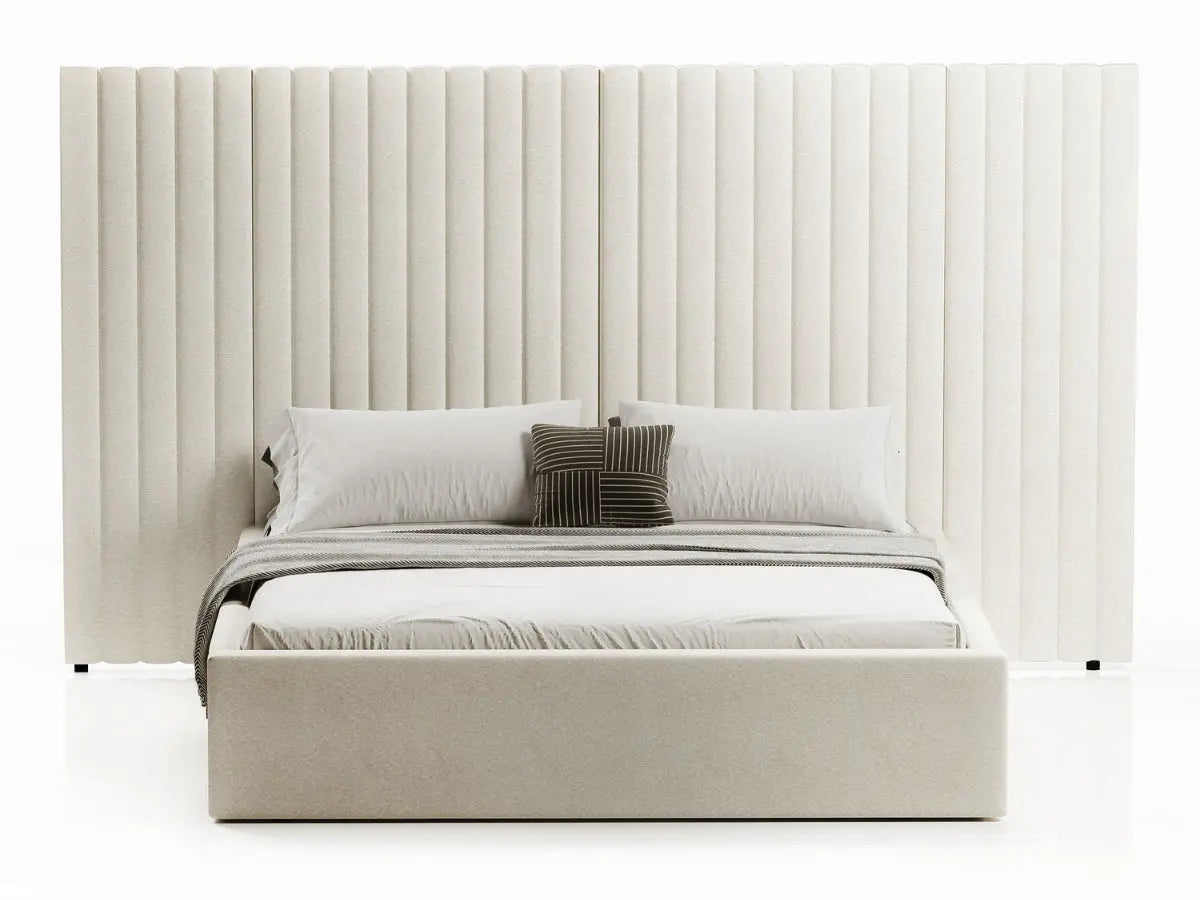 Lit coffre grande tête de lit XXL - EMILIE