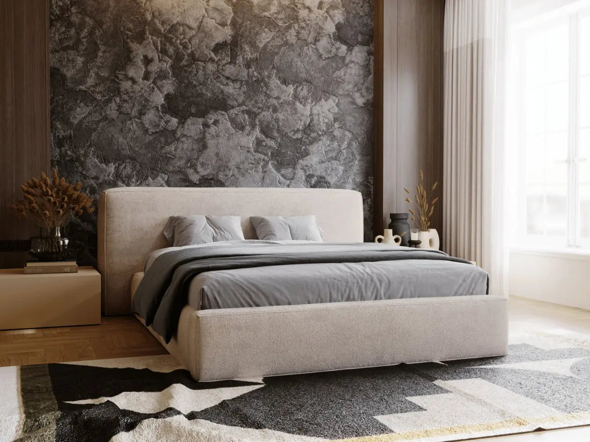 Lit coffre grande tête de lit - OPHELIE