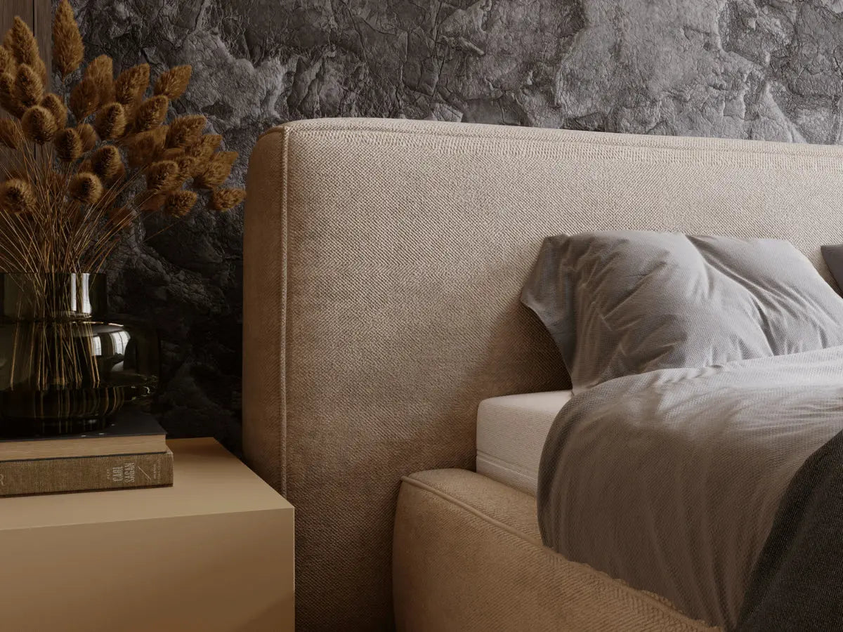 Lit coffre grande tête de lit - OPHELIE