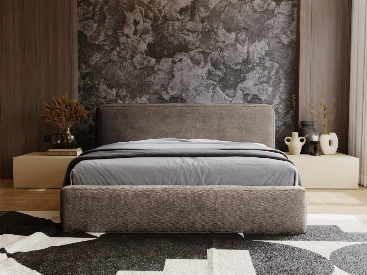 Lit coffre grande tête de lit - OPHELIE