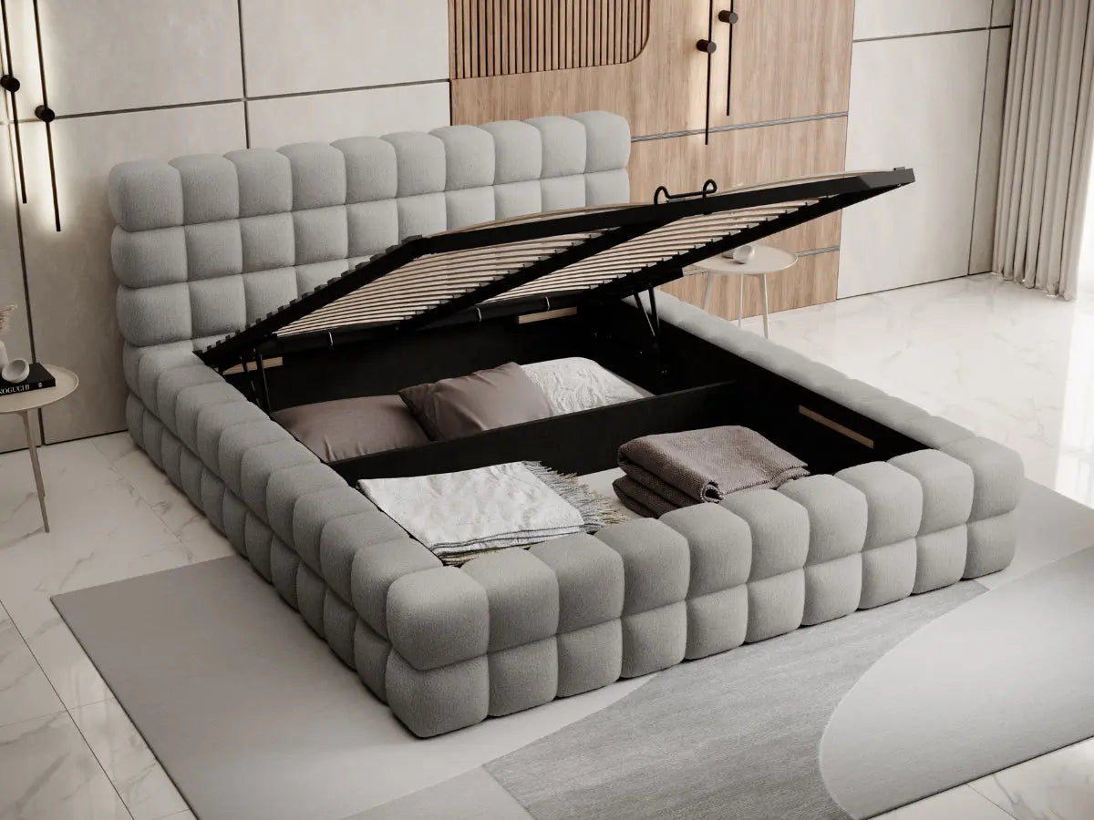 Cama arcón tapizada de diseño - CAMILLE