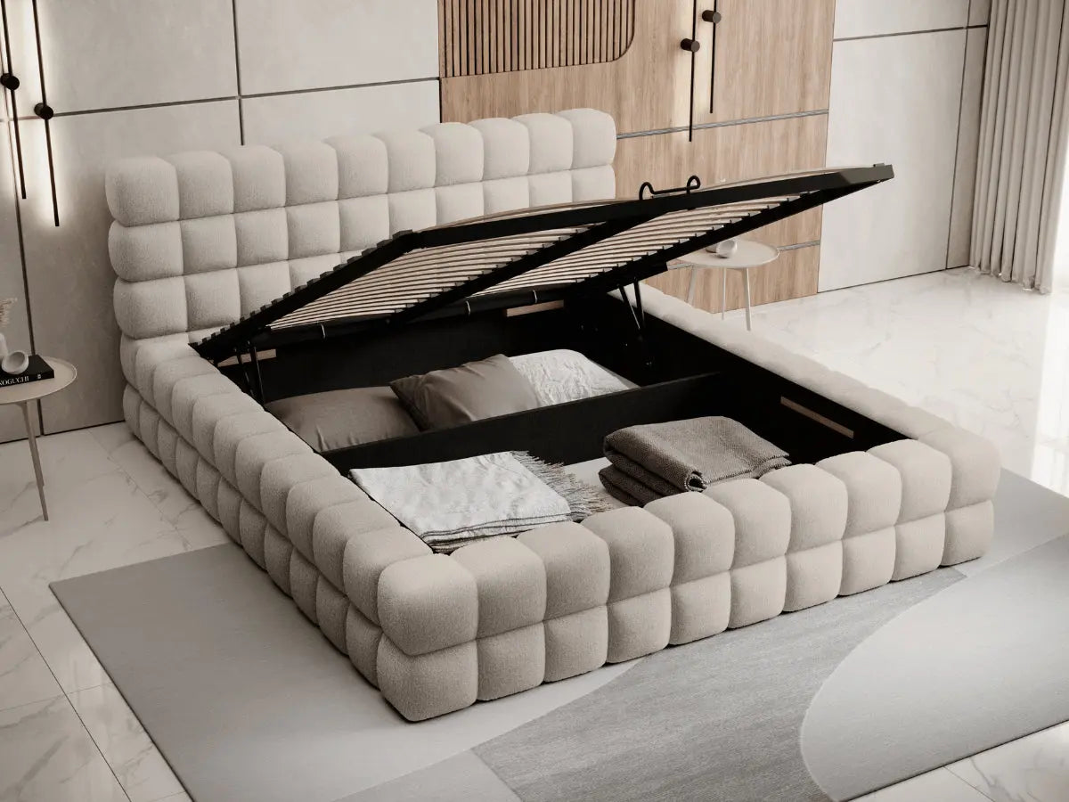 Cama arcón tapizada de diseño - CAMILLE