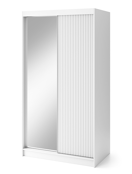 Armoire Dressing Coulissante 120 & 180 cm – Noir ou Blanc – Miroir Optionnel - RAVENTO
